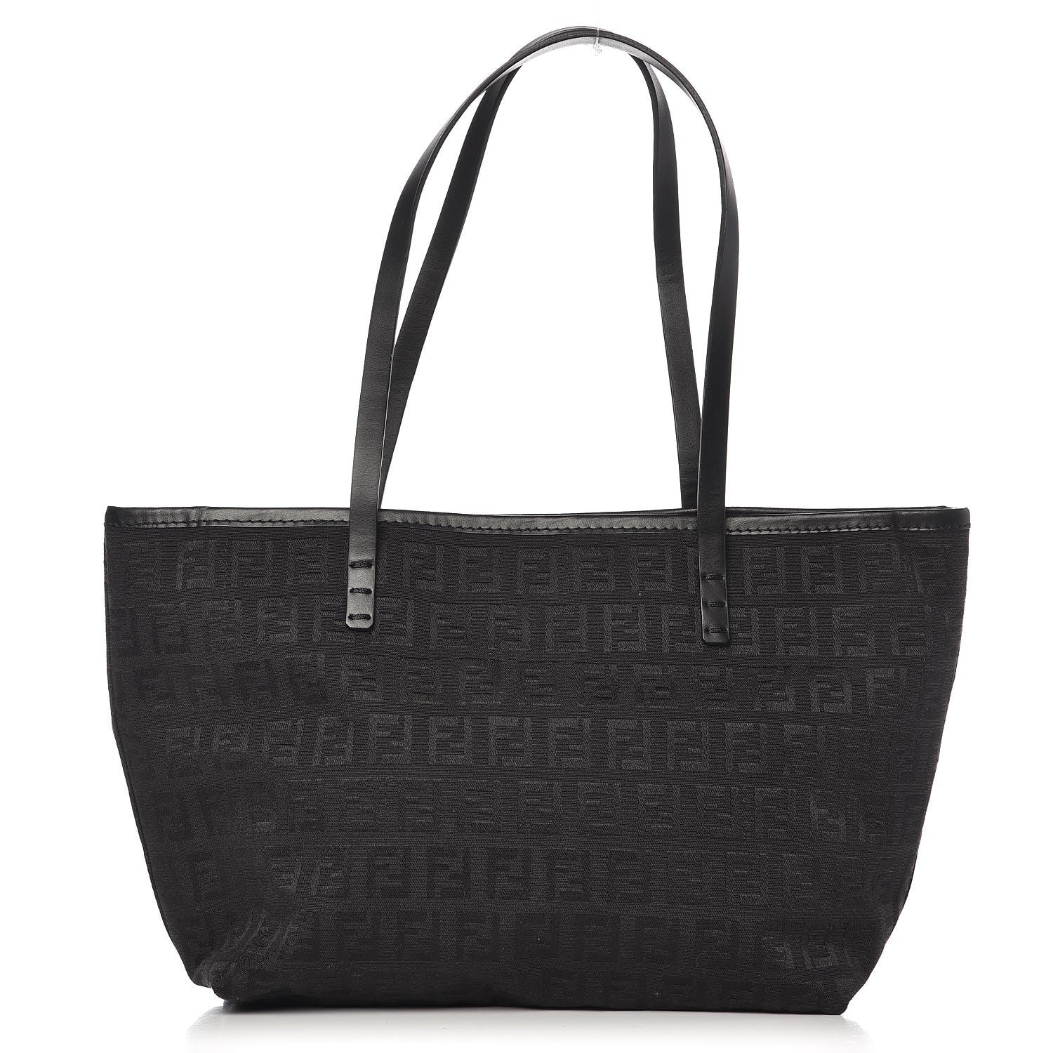 Fendi Zucchino Small Roll Tote Black 1 of 7