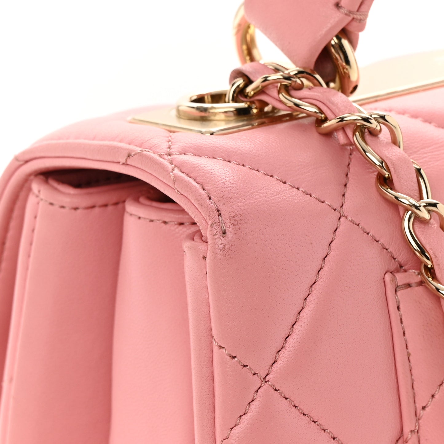 Lambskin Quilted Small Trendy CC Flap Dual Handle Bag Light Pink