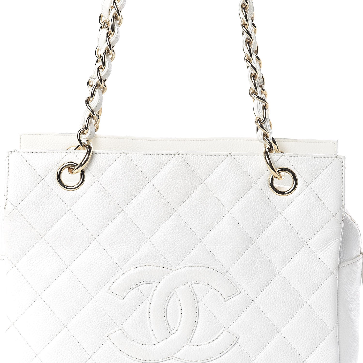 Chanel Caviar Quilted Petit Timeless Tote PTT White 8 of 10