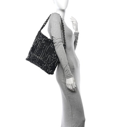 Chanel Denim Patchwork Quilted Chanel 22 Black 2 of 12