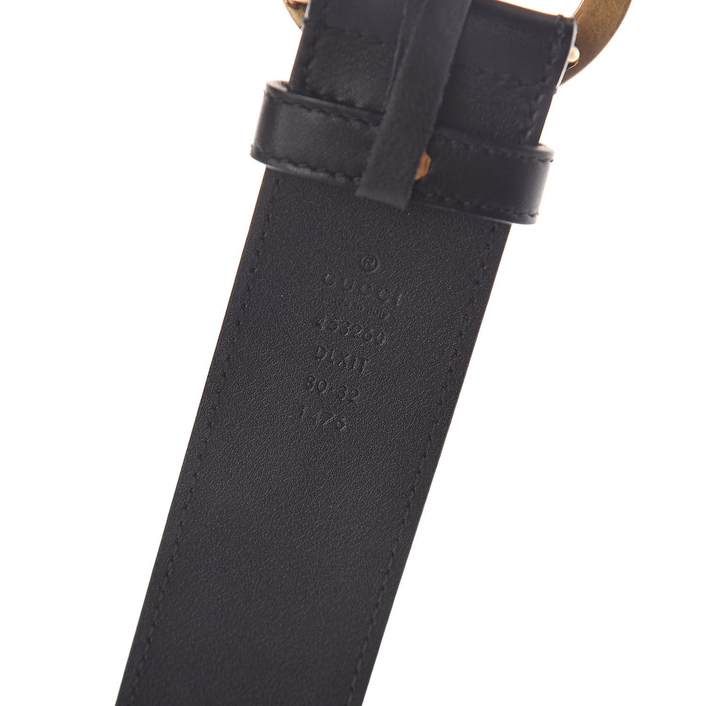 Moon Calfskin Pearl Double G 40mm Belt 80 32 Black Cream