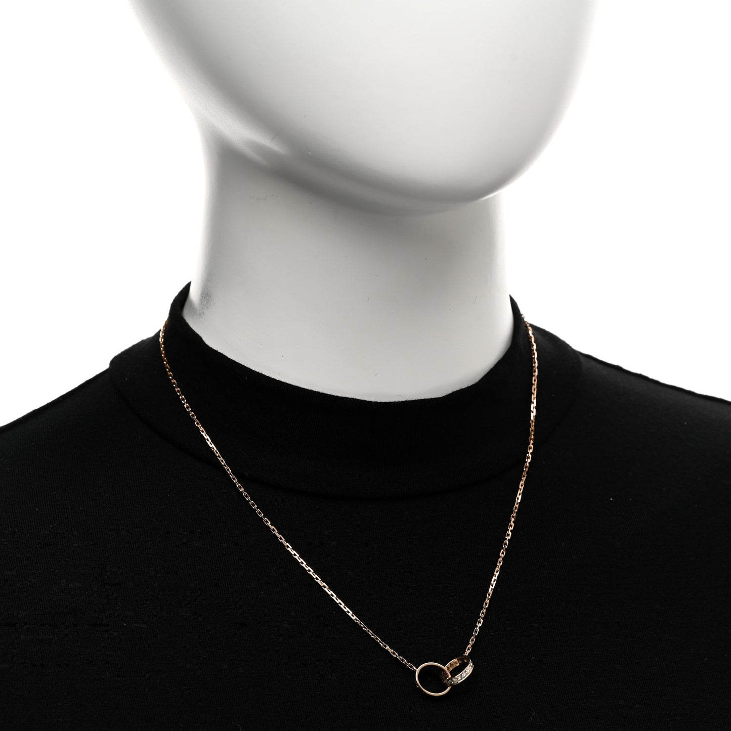 18K Pink Gold Diamond Interlocking LOVE Necklace