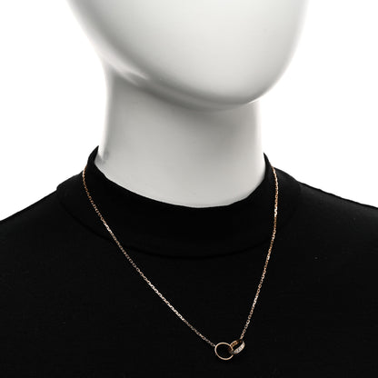 Cartier 18K Pink Gold Diamond Interlocking LOVE Necklace 2 of 5