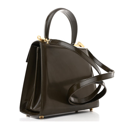 Salvatore Ferragamo Brushed Off Calfskin Small Iconic Top Handle Bag Moss 3 of 12