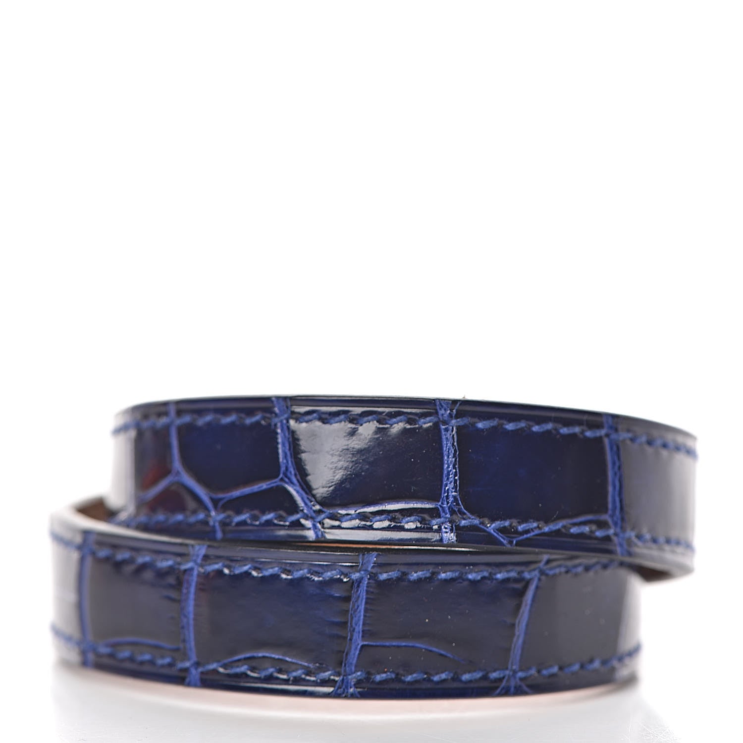 Hermes Shiny Alligator Kelly Double Tour Bracelet XS Bleu Electrique 3 of 6