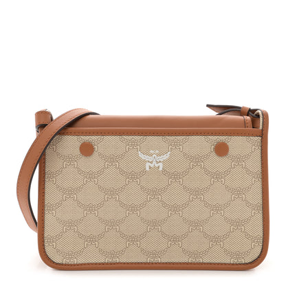 MCM Lauretos Nappa Small Himmel Crossbody Oatmeal 1 of 12