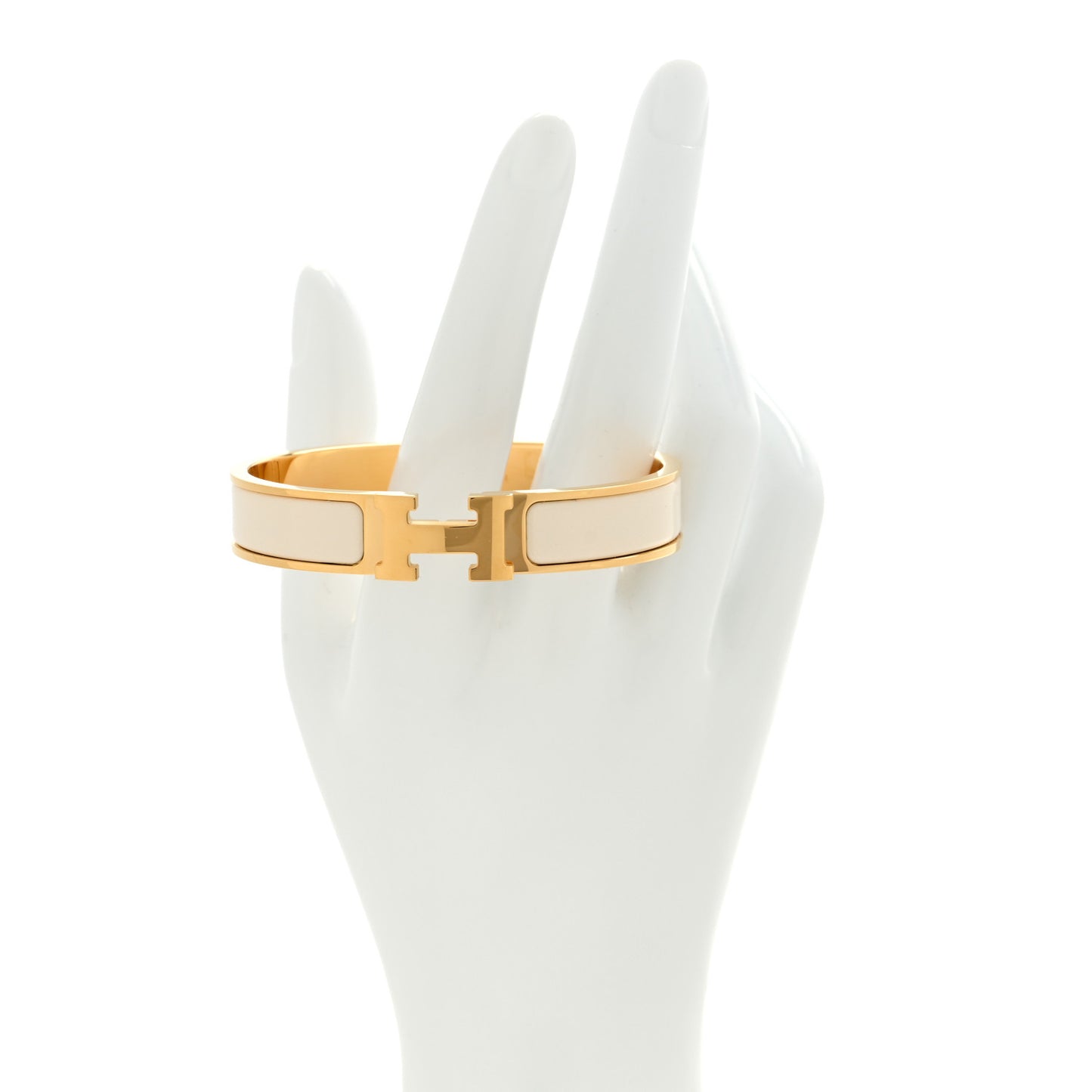Enamel Narrow Clic Clac H Bracelet PM Creme
