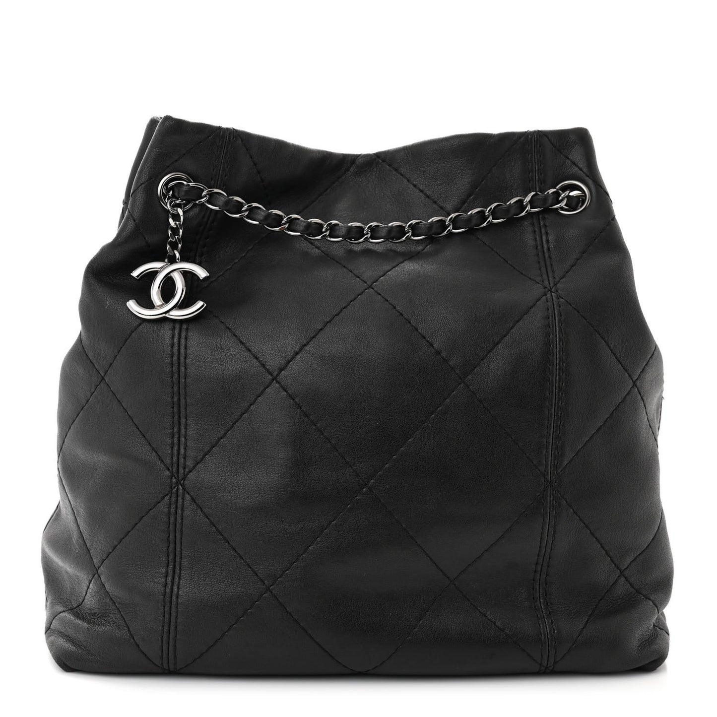 Lambskin Quilted Small Soft Touch Shoulder Bag Black