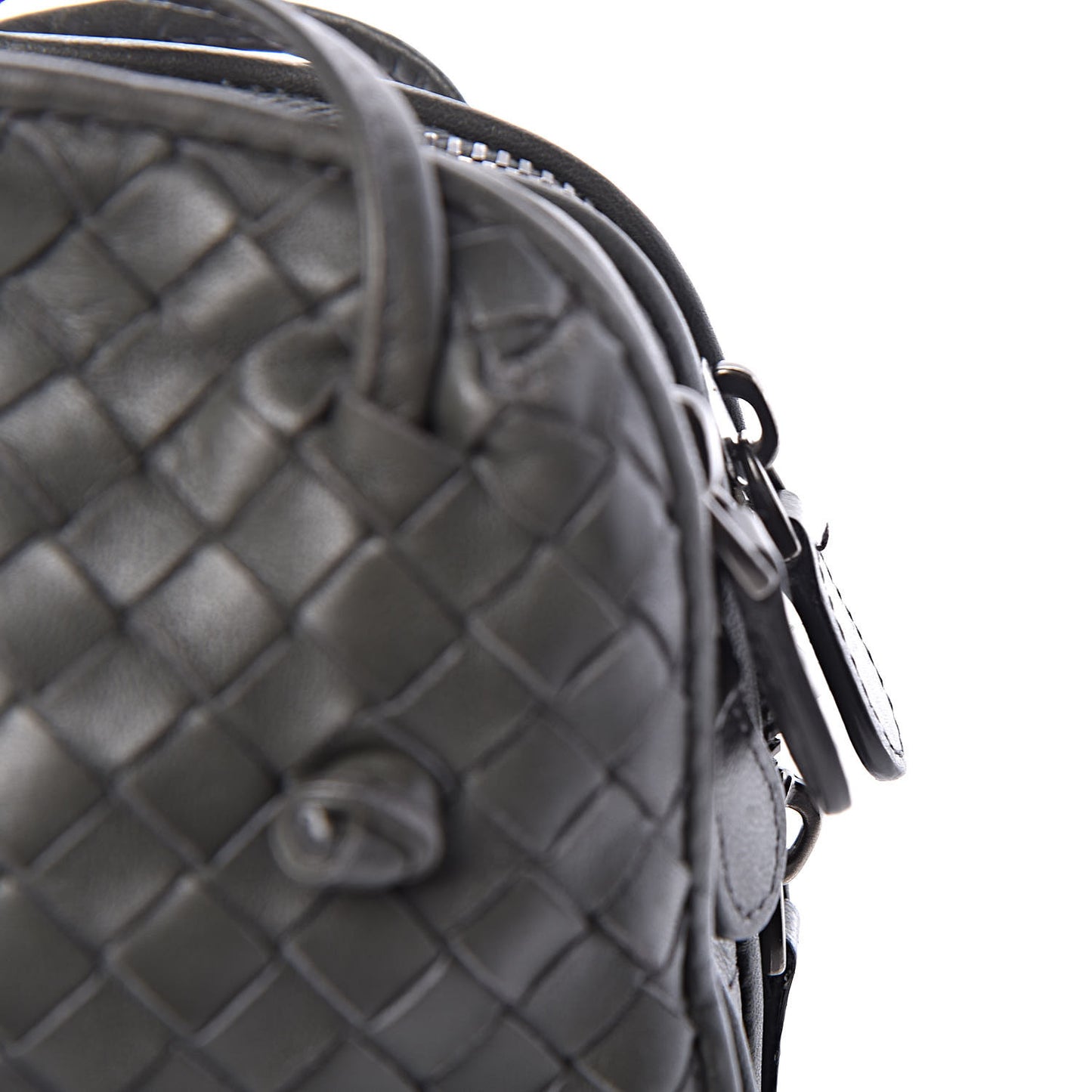 Nappa Intrecciato Nodini Crossbody Messenger Light Grey