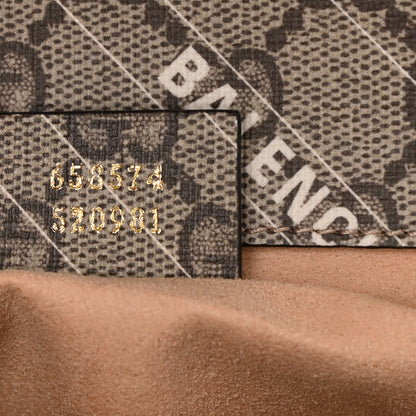 Gucci X BALENCIAGA GG Supreme Monogram Logo Print Horsebit 1955 Shoulder Bag Beige Ebony 6 of 7