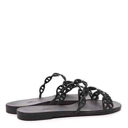 Hermes Rubber Chaine d'Ancre Rivage Sandals 37 Black 4 of 10