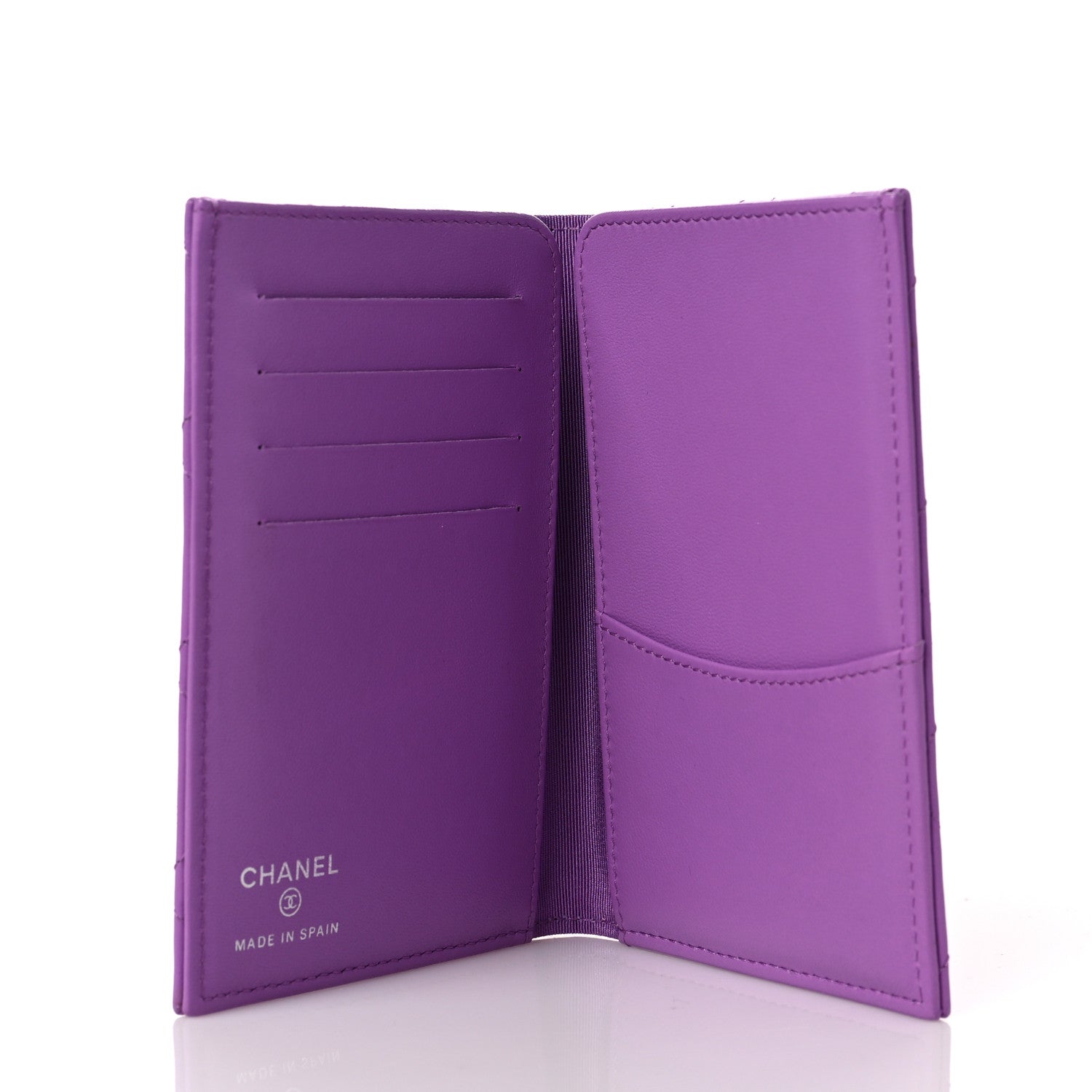 Chanel Lambskin Quilted Passport Holder Purple 5 of 9