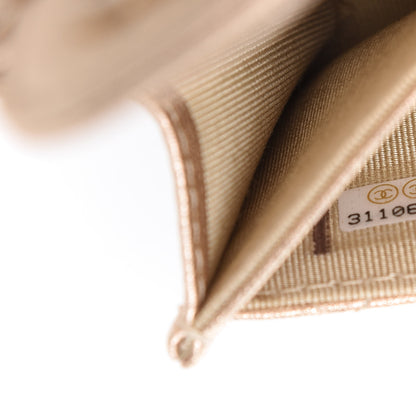 Chanel Metallic Lambskin Quilted Flap Card Holder Wallet Gold 8 of 9