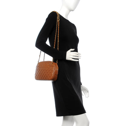 Chanel Lambskin Quilted Camera Case Brown 2 of 10