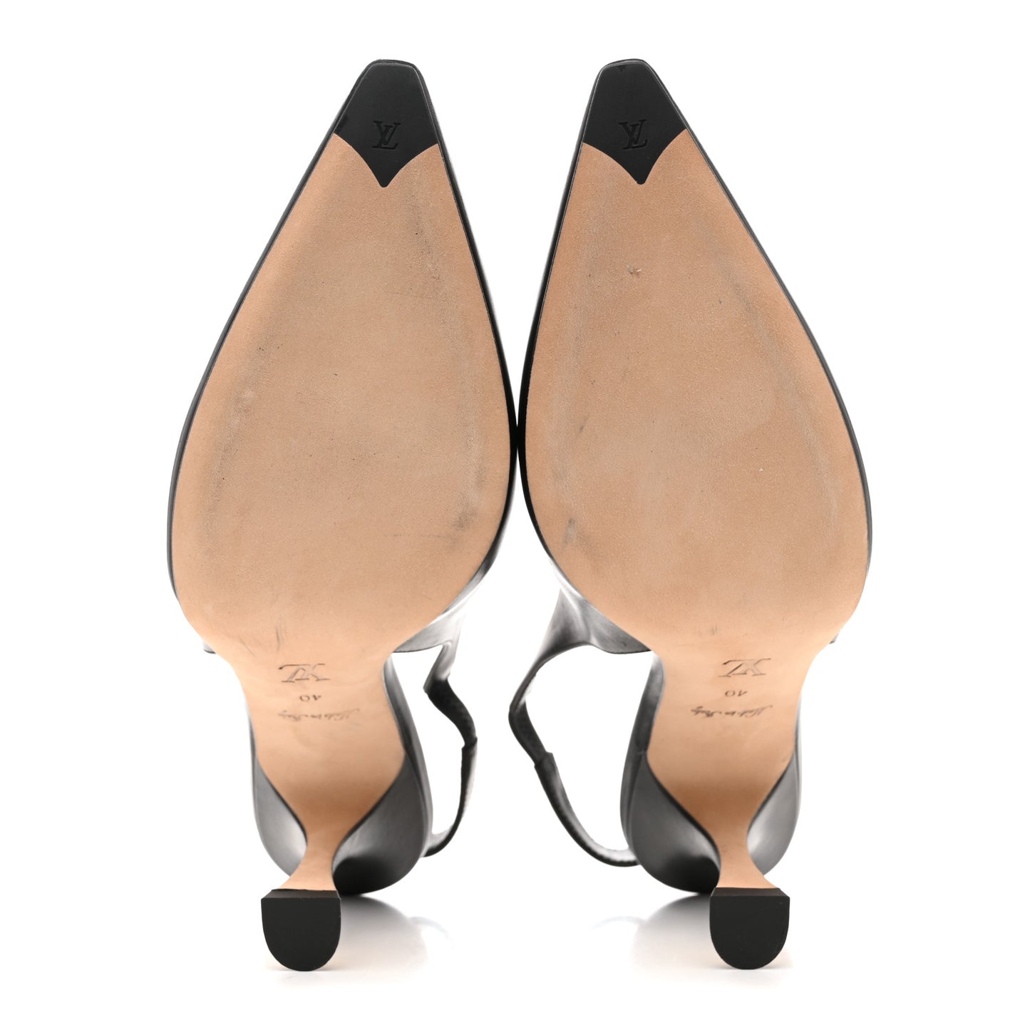 Calfskin Sparkle Slingback Pumps 40 Black