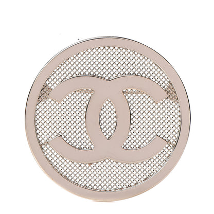 Chanel Mesh Circle CC Brooch Gold 1 of 6