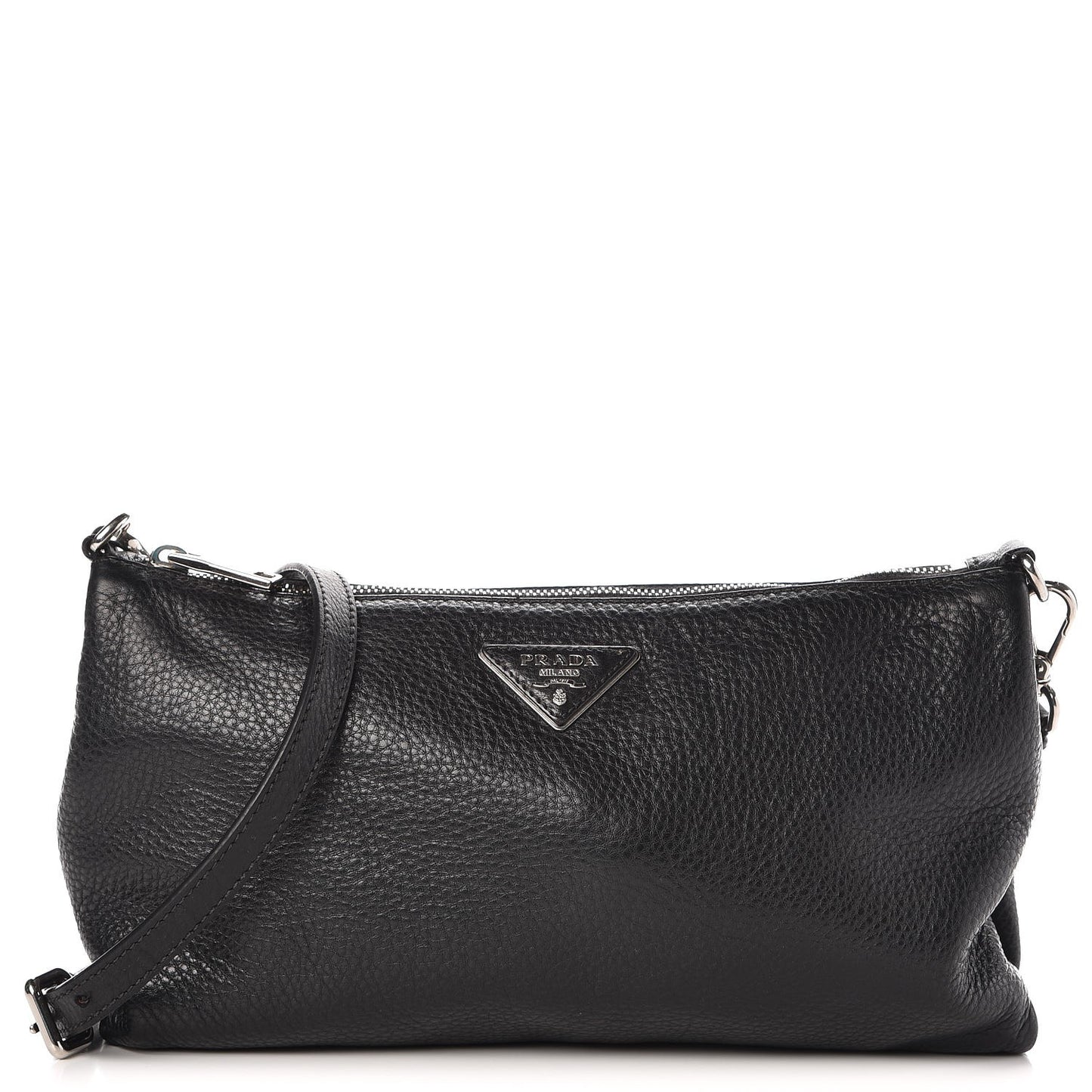 Vitello Daino Crossbody Bag Black