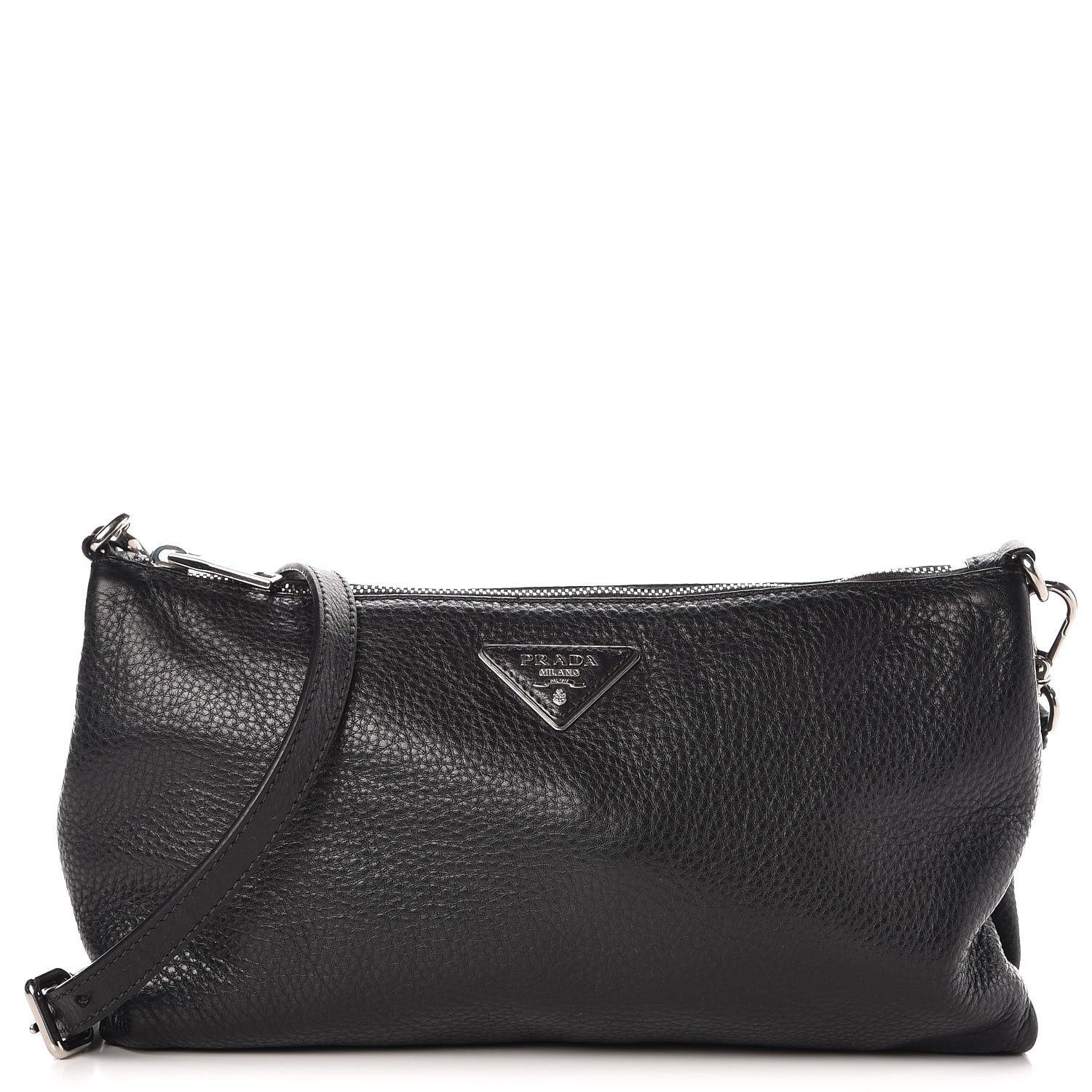 Prada Vitello Daino Crossbody Bag Black 1 of 10