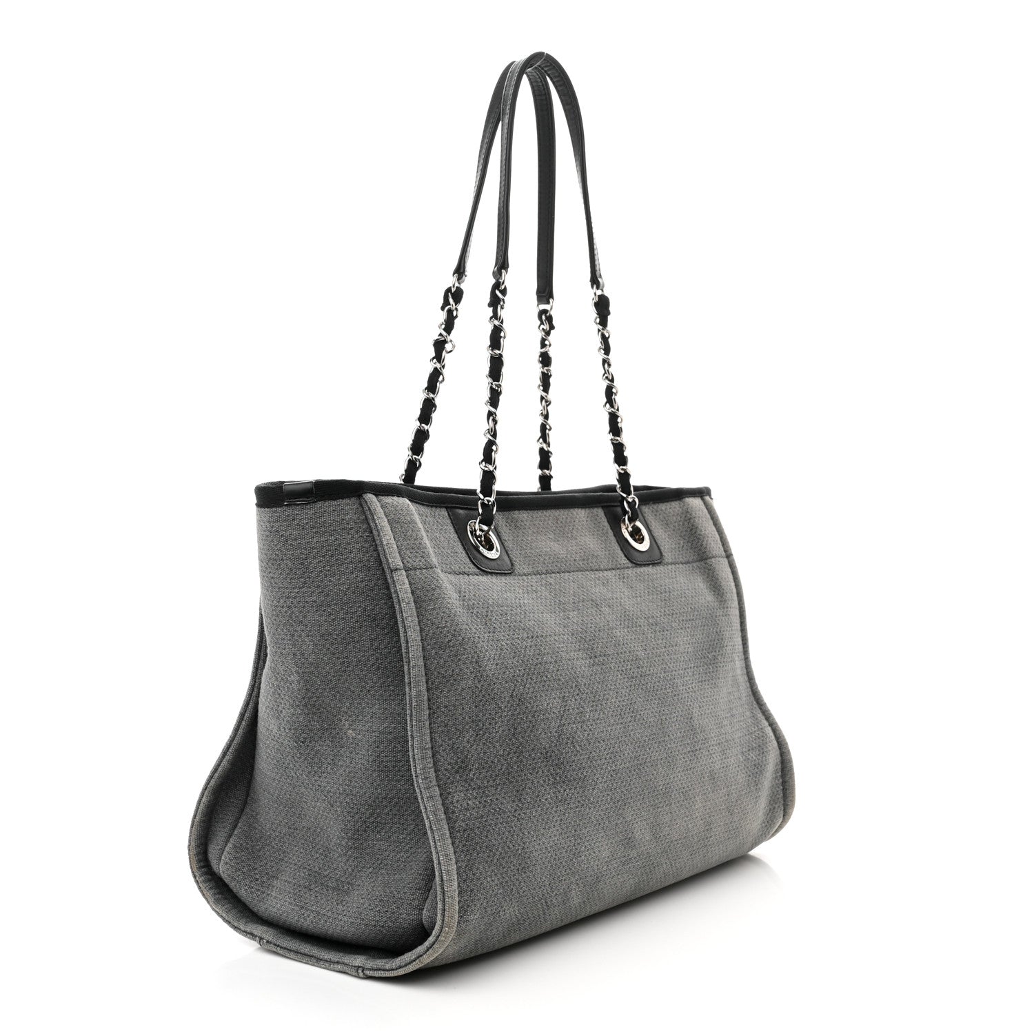 Chanel Canvas Small Deauville Tote Grey 3 of 14