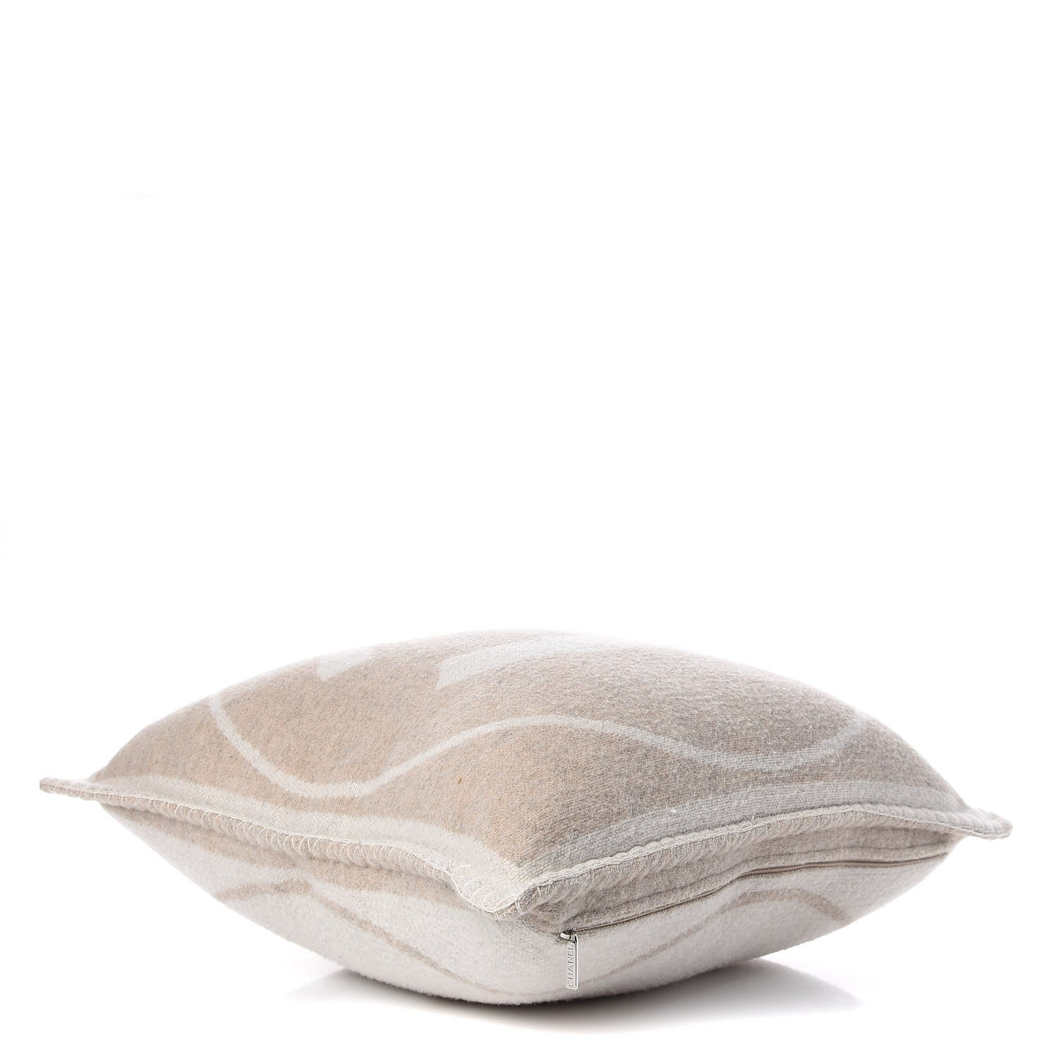Chanel Merino Wool Cashmere CC Pillow Beige Off White 4 of 11