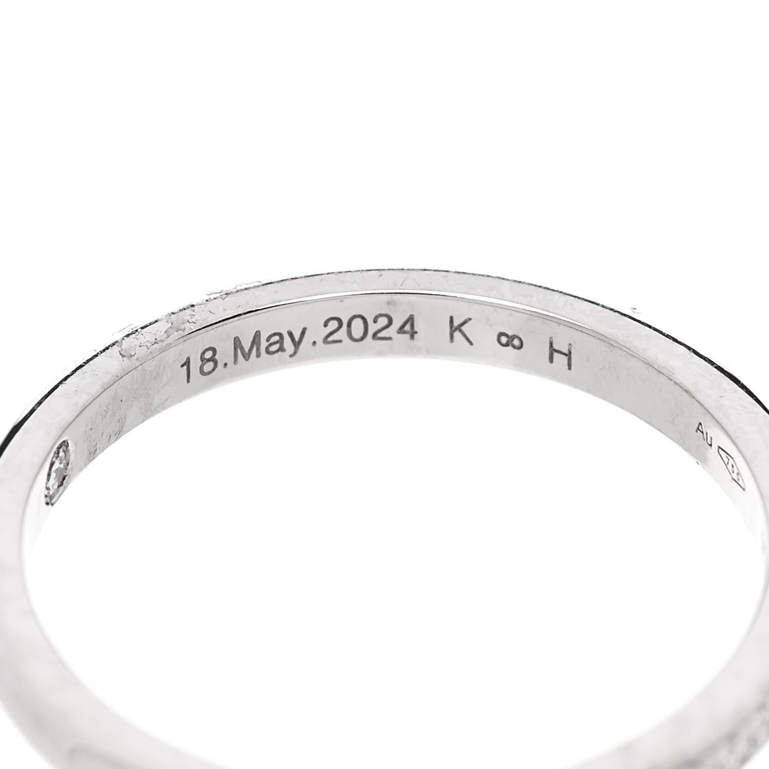 Bulgari 18K White Gold Diamond Roma Amor Wedding Band Ring 50 5.25 5 of 6