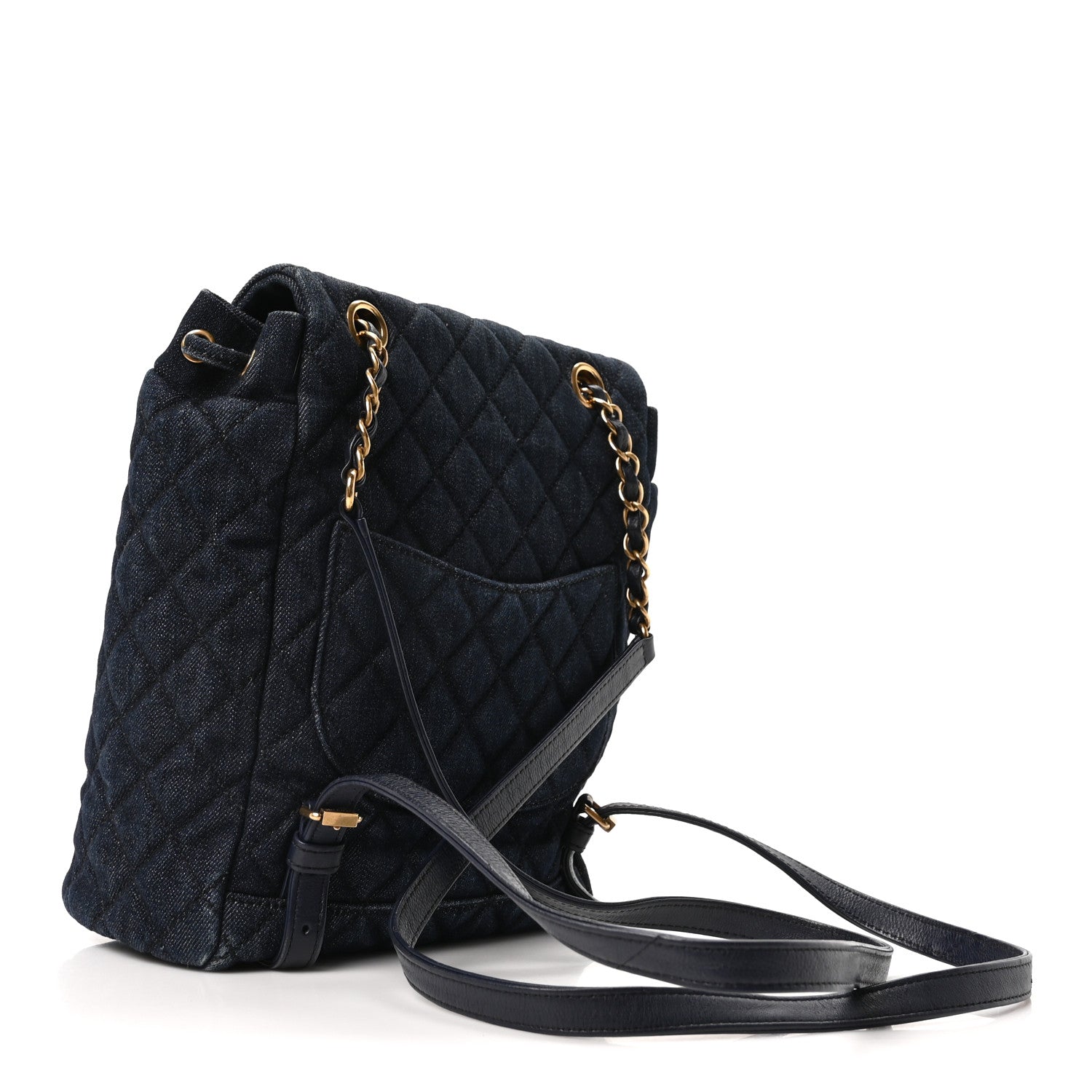 Chanel Washed Denim Quilted Small Urban Spirit Backpack Dark Blue 3 of 11