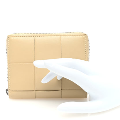 Bottega Veneta Lambskin Maxi Intreccio Small Cassette Compact Zip Around Wallet Porridge 2 of 6