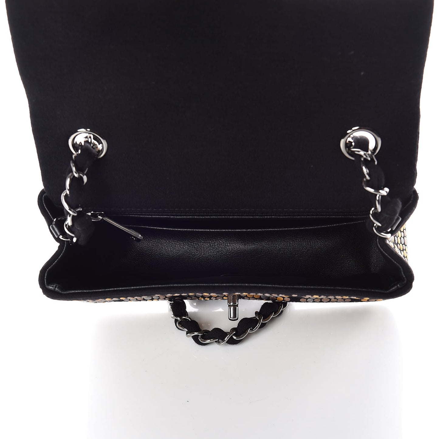 Jersey Embellished Mini Flap Black