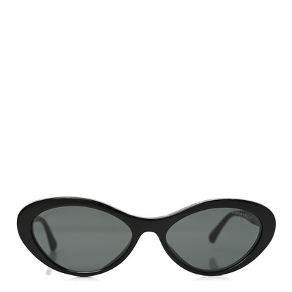 Chanel Acetate Oval Sunglasses 5416-A Black Pink 2 of 7