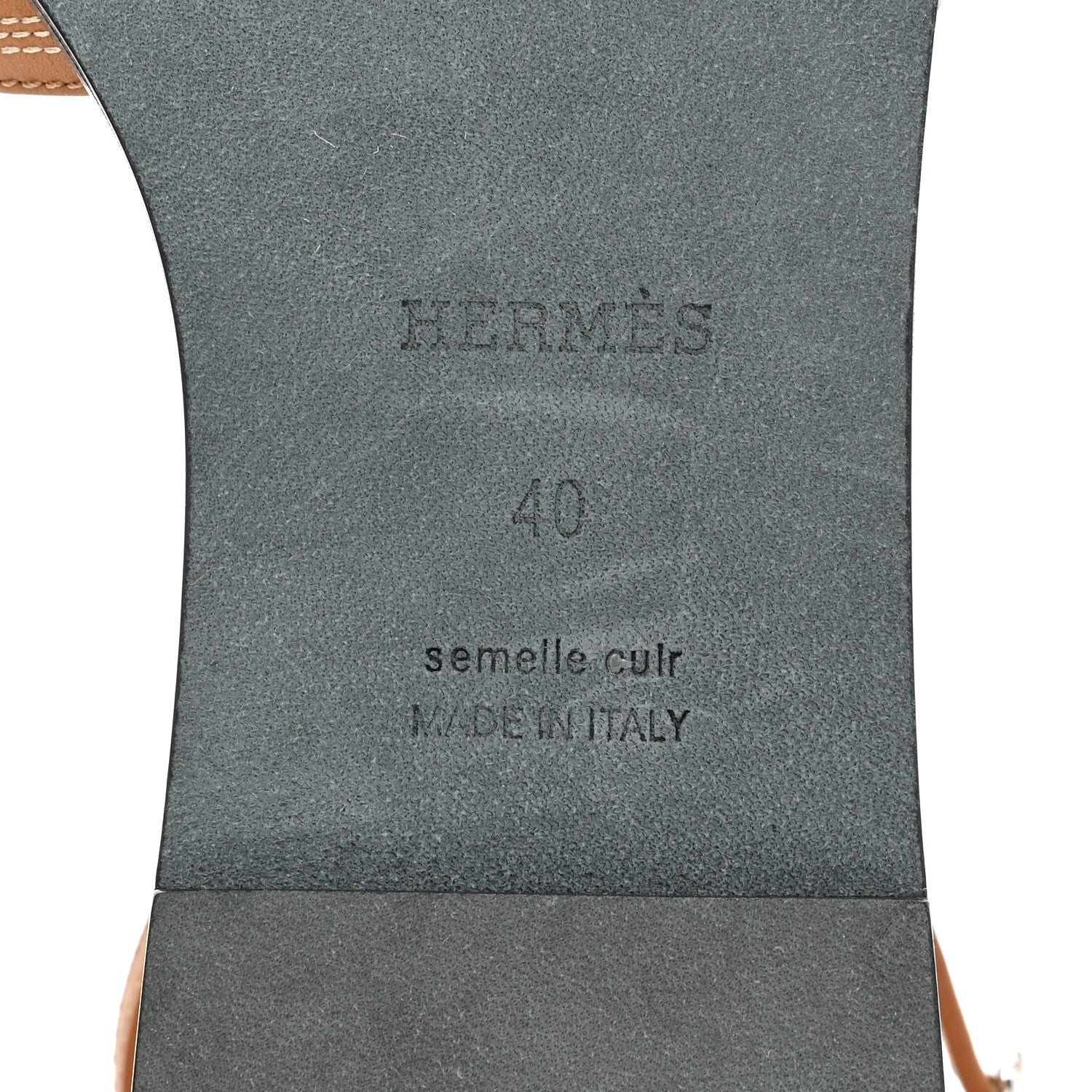 Hermes Calfskin Santorini Sandals 40 Naturel 6 of 8