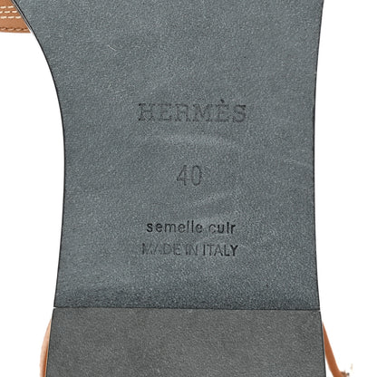 Hermes Calfskin Santorini Sandals 40 Naturel 6 of 8