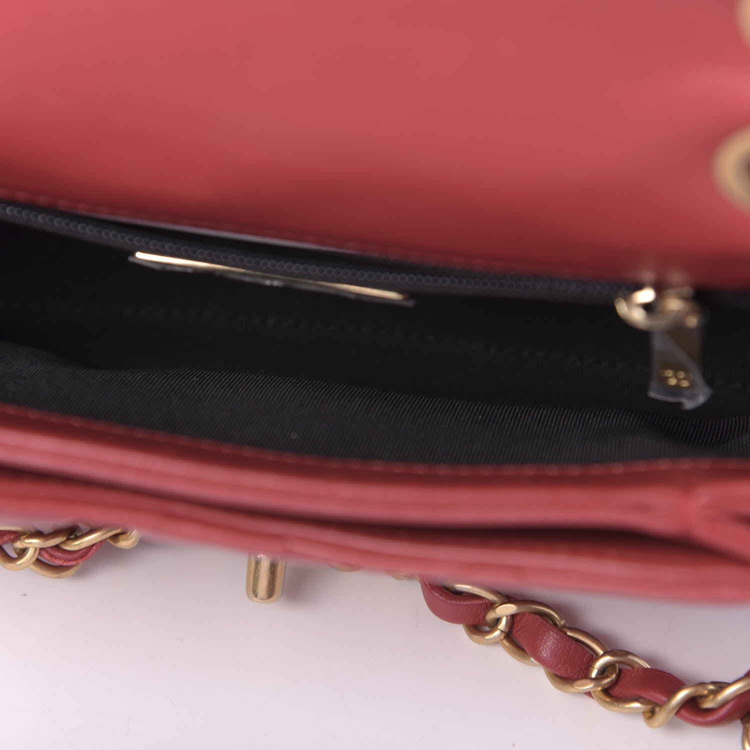 Chanel Lambskin Quilted Chain Linked In Flap Bag Red 5 of 11