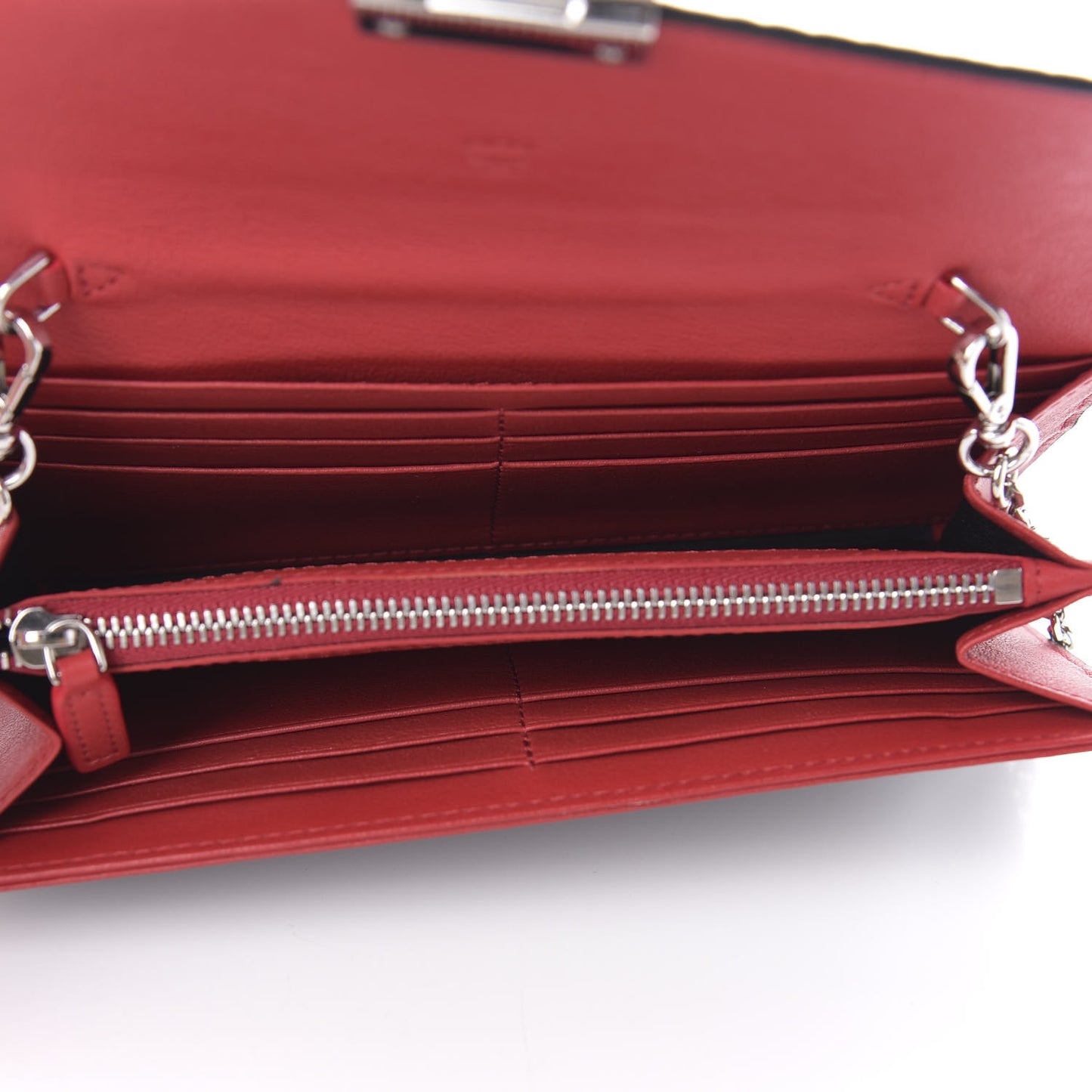 Visetos Large Patricia Wallet On Chain Black Red
