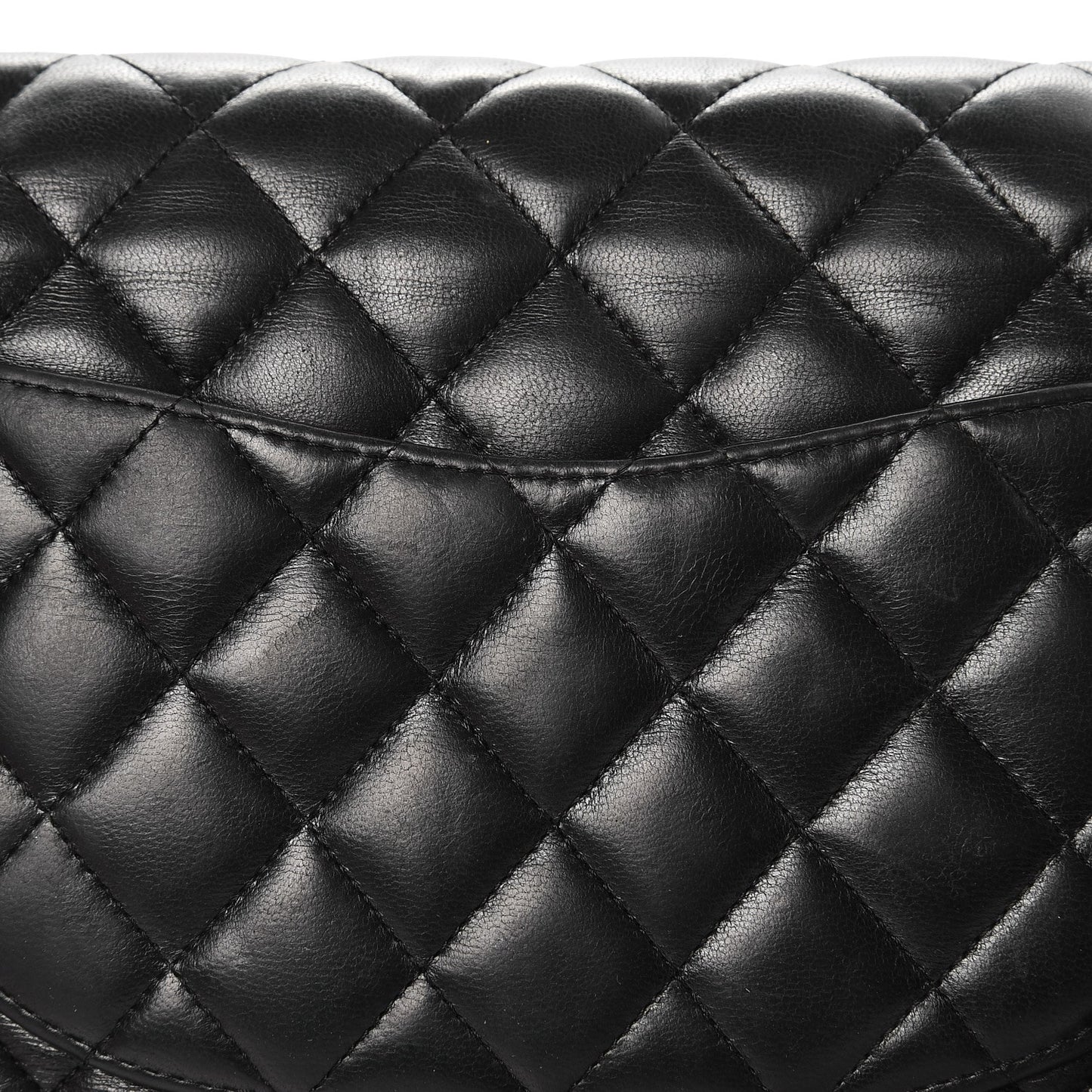 Lambskin Quilted Medium Double Flap Black