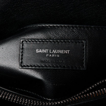 Saint Laurent SAINT LAURENT Sheepskin Matelasse Chevron Monogram Medium College Bag Black 7 of 12