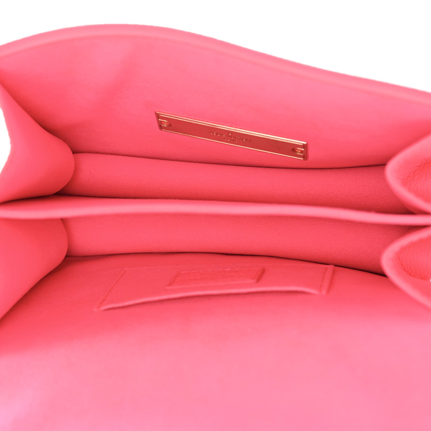 Louis Vuitton Grained Calfskin Tufted Monogram Mini Dauphine Fluo Pink 5 of 10