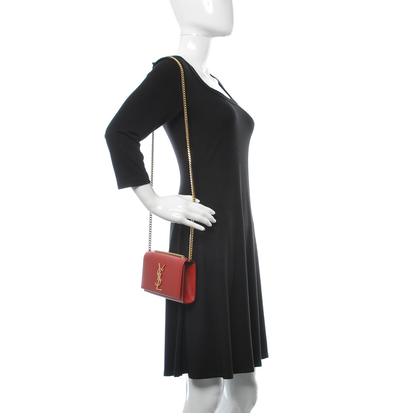 Grain De Poudre Small Monogram Kate Satchel Red