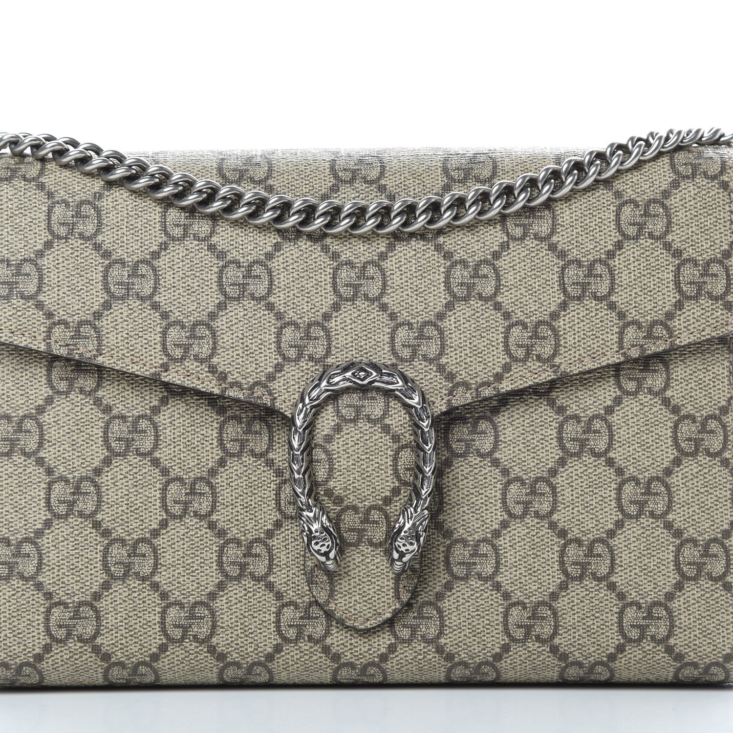 Gucci GG Supreme Monogram Mini Dionysus Chain Wallet Beige Taupe 8 of 12