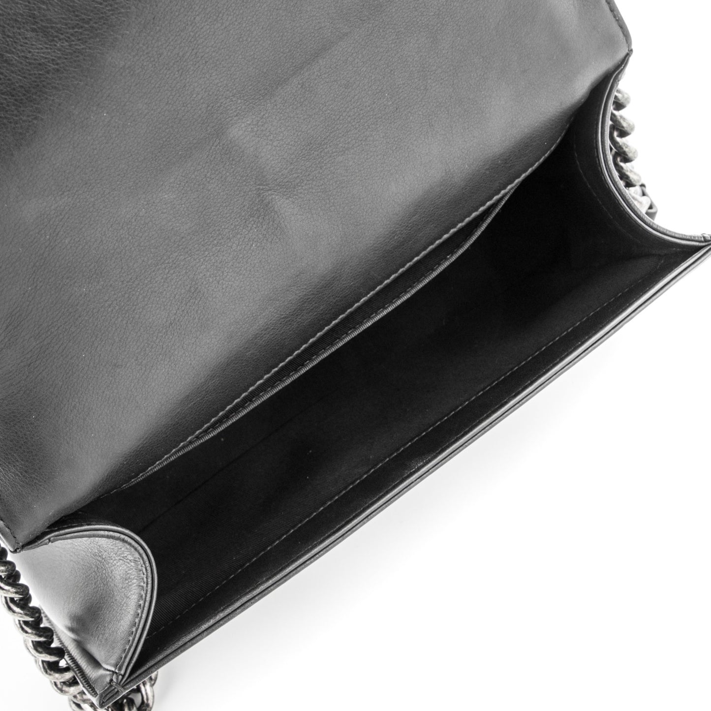 Calfskin Quilted Medium Boy Flap Black