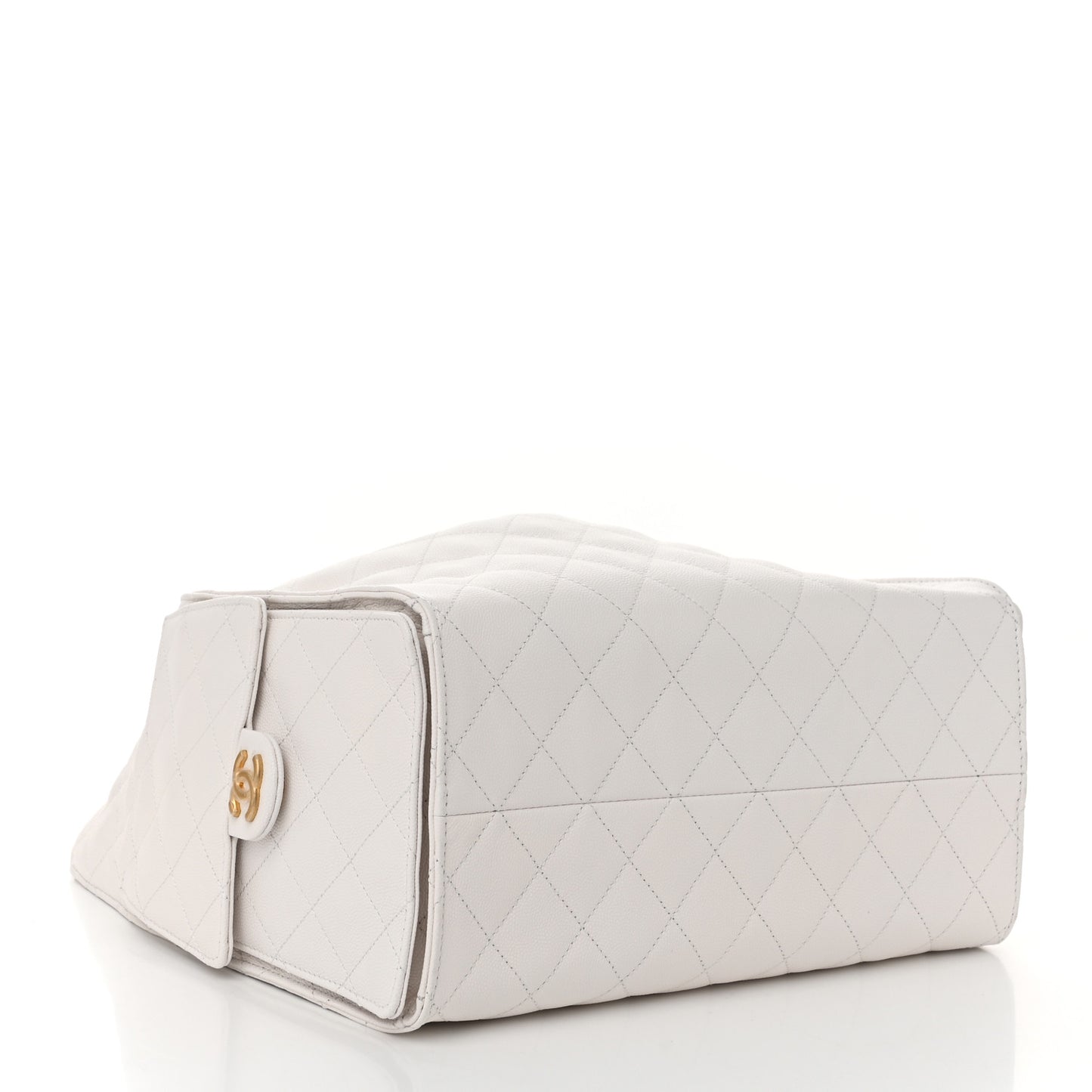 Caviar Quilted Medium Chanel 25 Handbag White