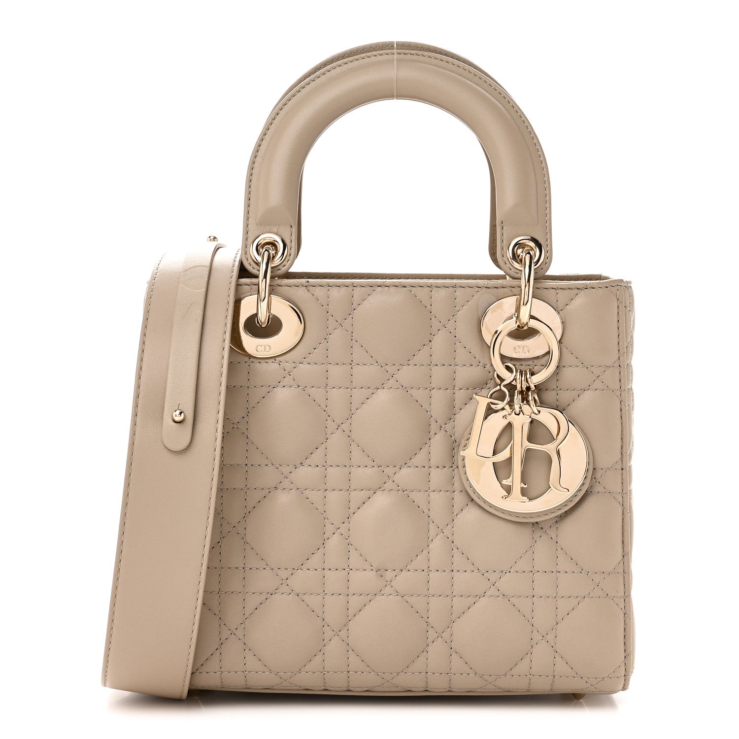 Christian Dior Lambskin Cannage Small My ABCDior Lady Dior Hazelnut 1 of 10