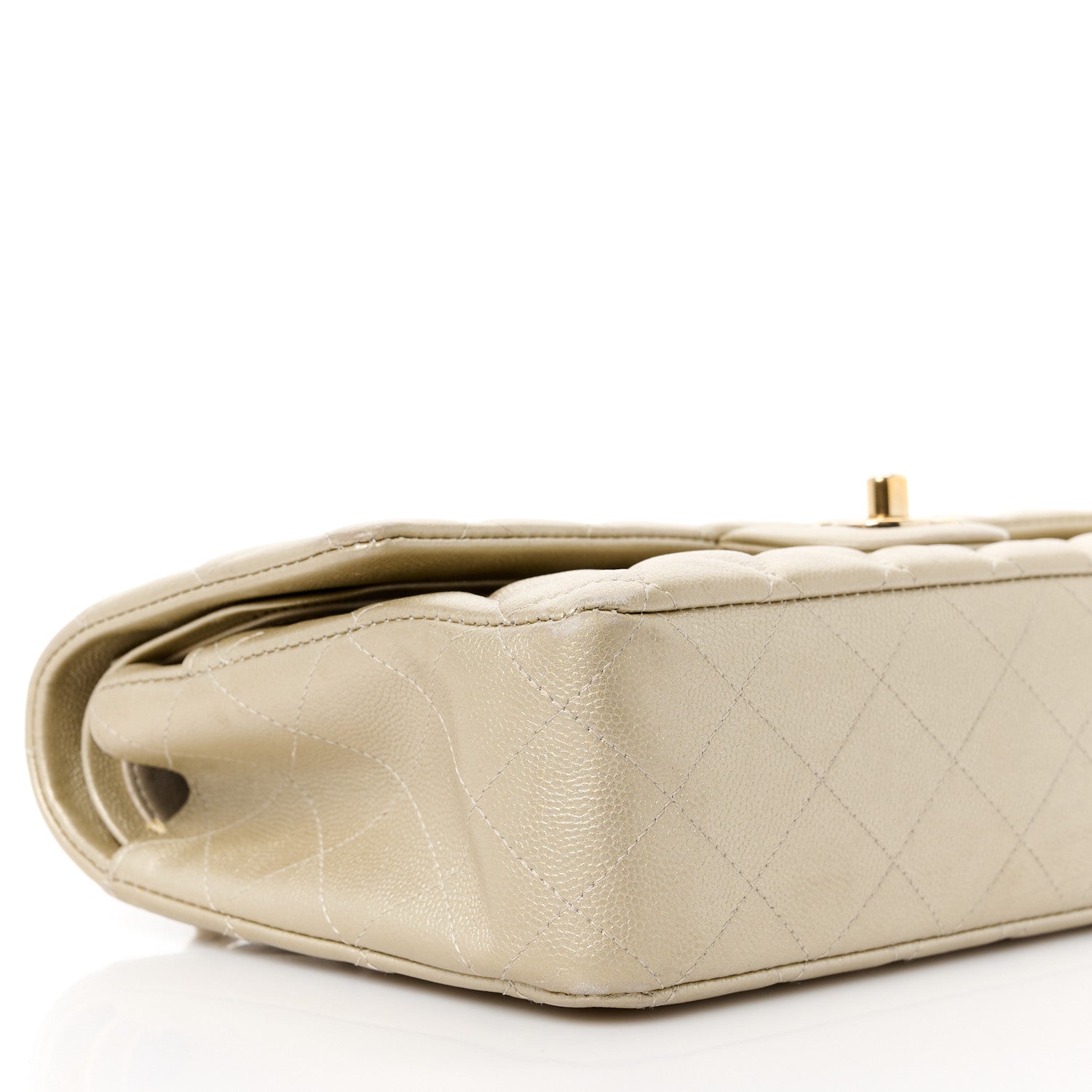 Chanel Metallic Caviar Quilted Medium Double Flap Light Gold 10 of 12