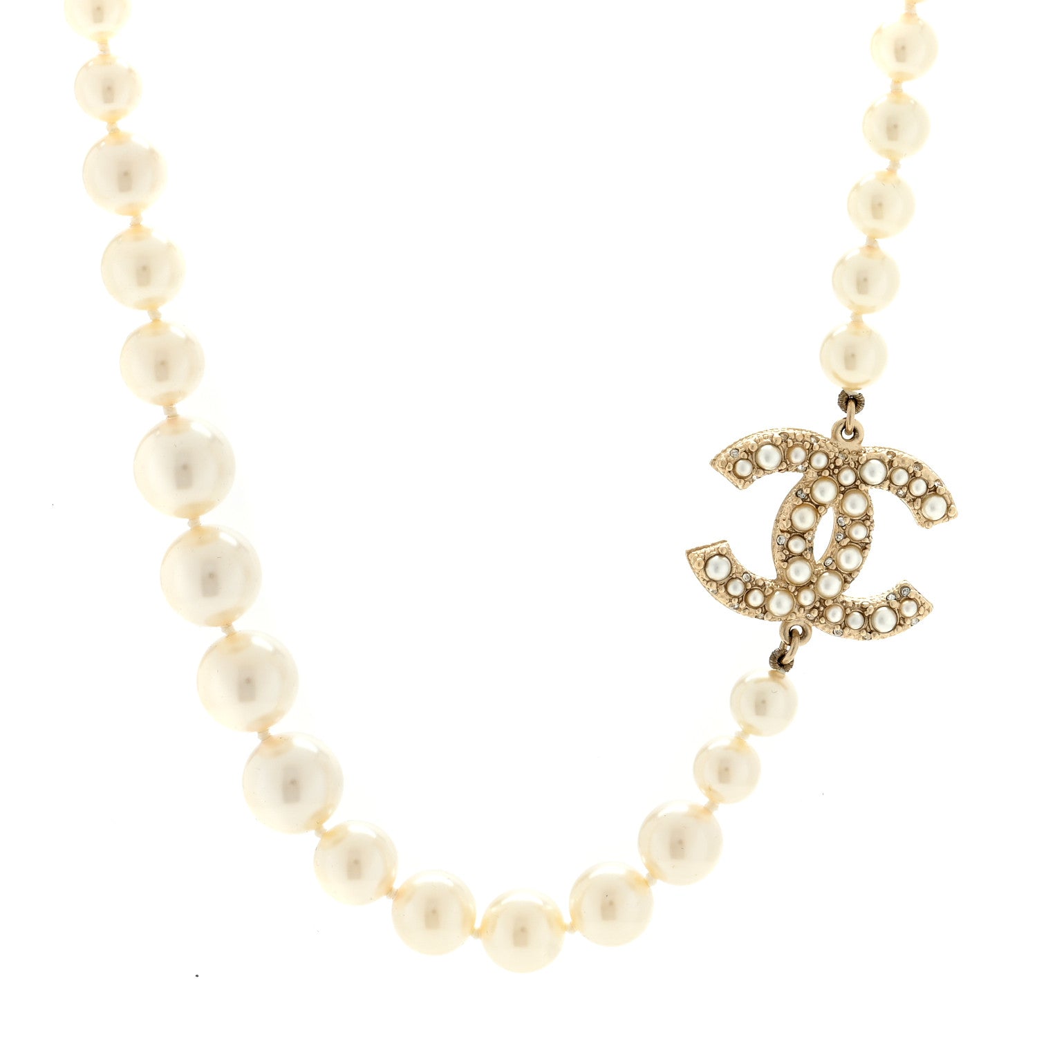 Chanel Graduated Pearl CC Short Necklace Gold 1 of 4