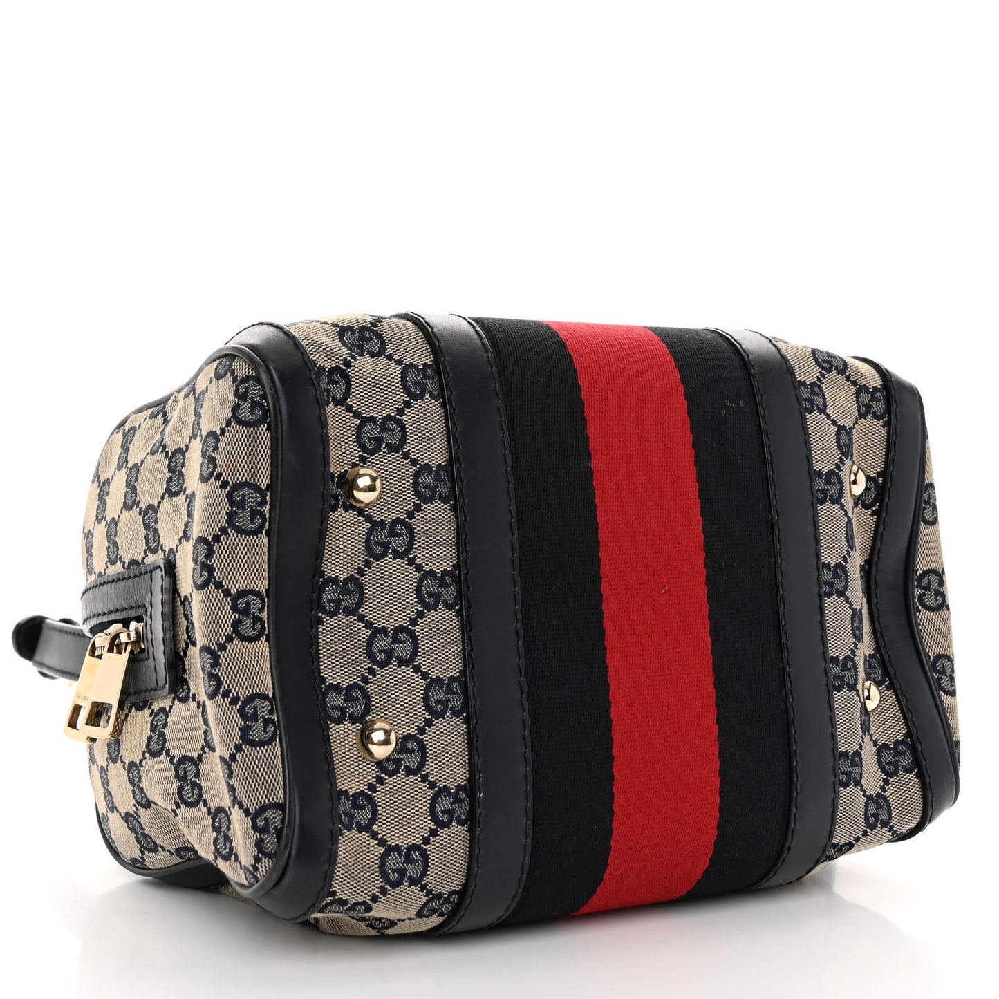 Monogram Vintage Web Small Boston Navy
