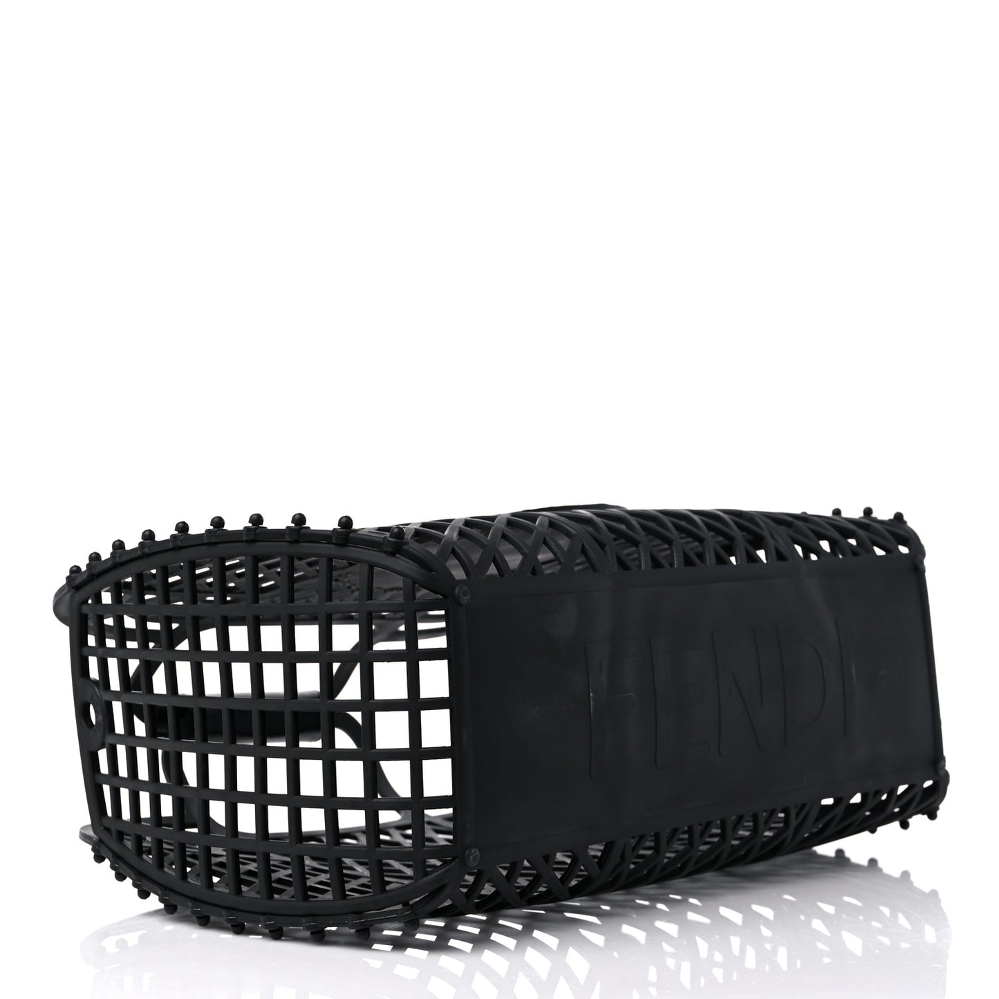 Recycled Plastic Vitello Liberty Matte Medium Fendi Basket Black Miele Scuro