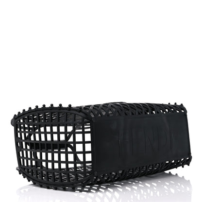 Fendi Recycled Plastic Vitello Liberty Matte Medium Fendi Basket Black Miele Scuro 4 of 13