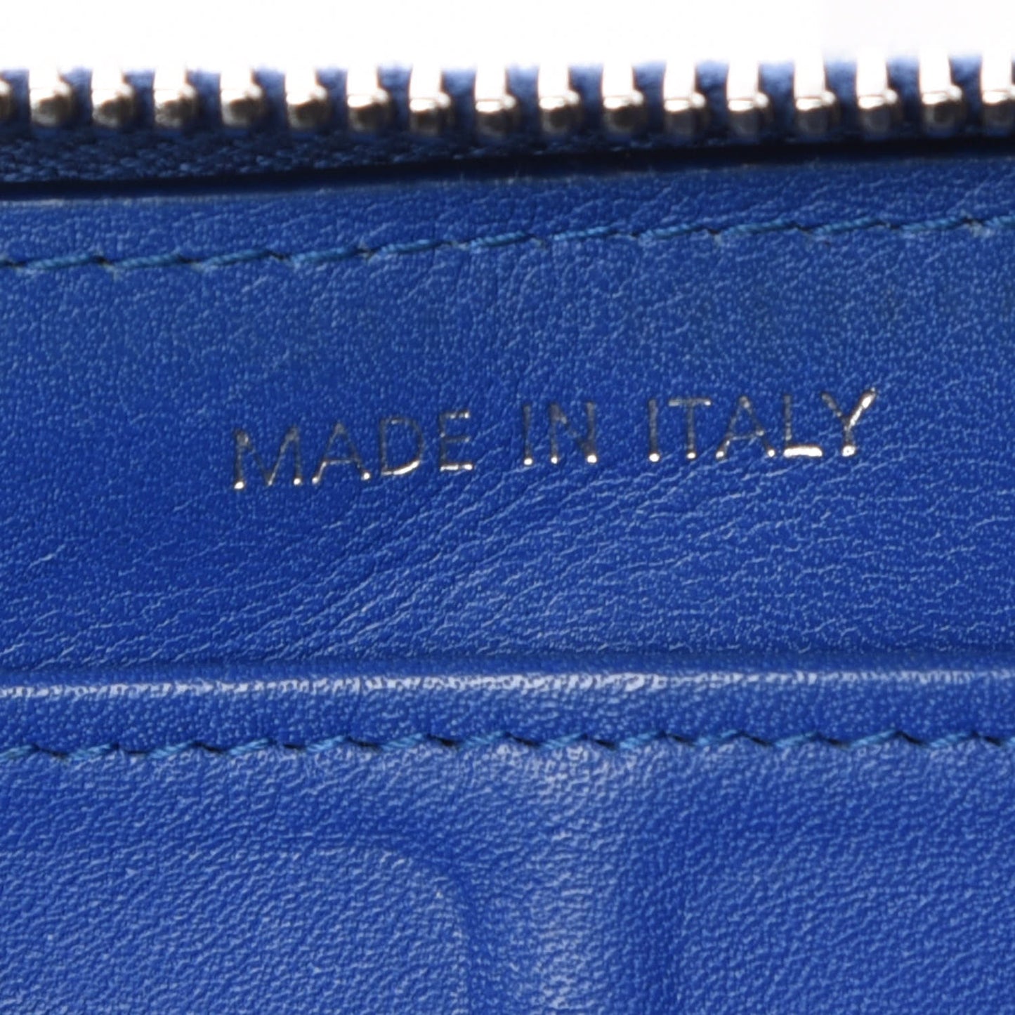 Patent Quilted Large Gusset Zip Around Wallet Blue