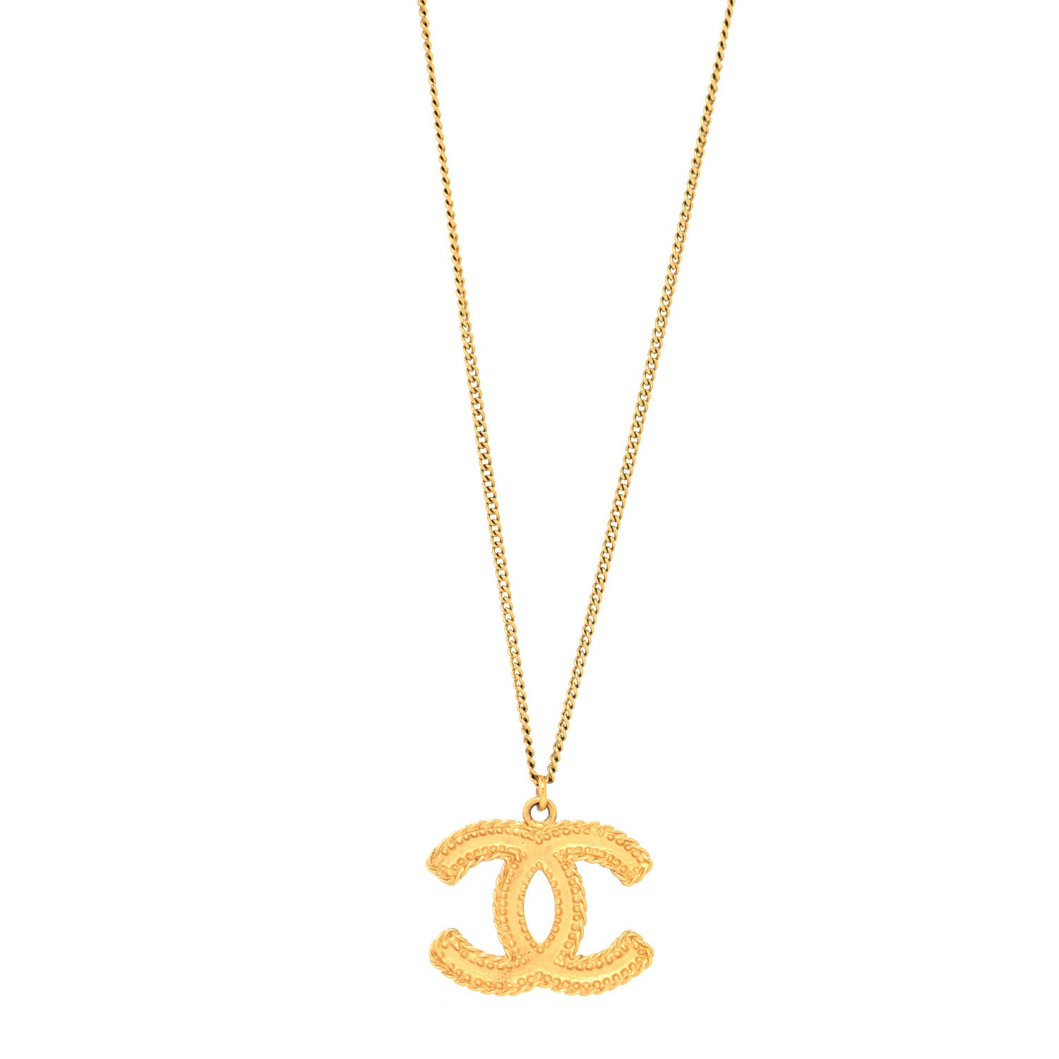 Chanel Metal CC Necklace Matte Gold 1 of 5