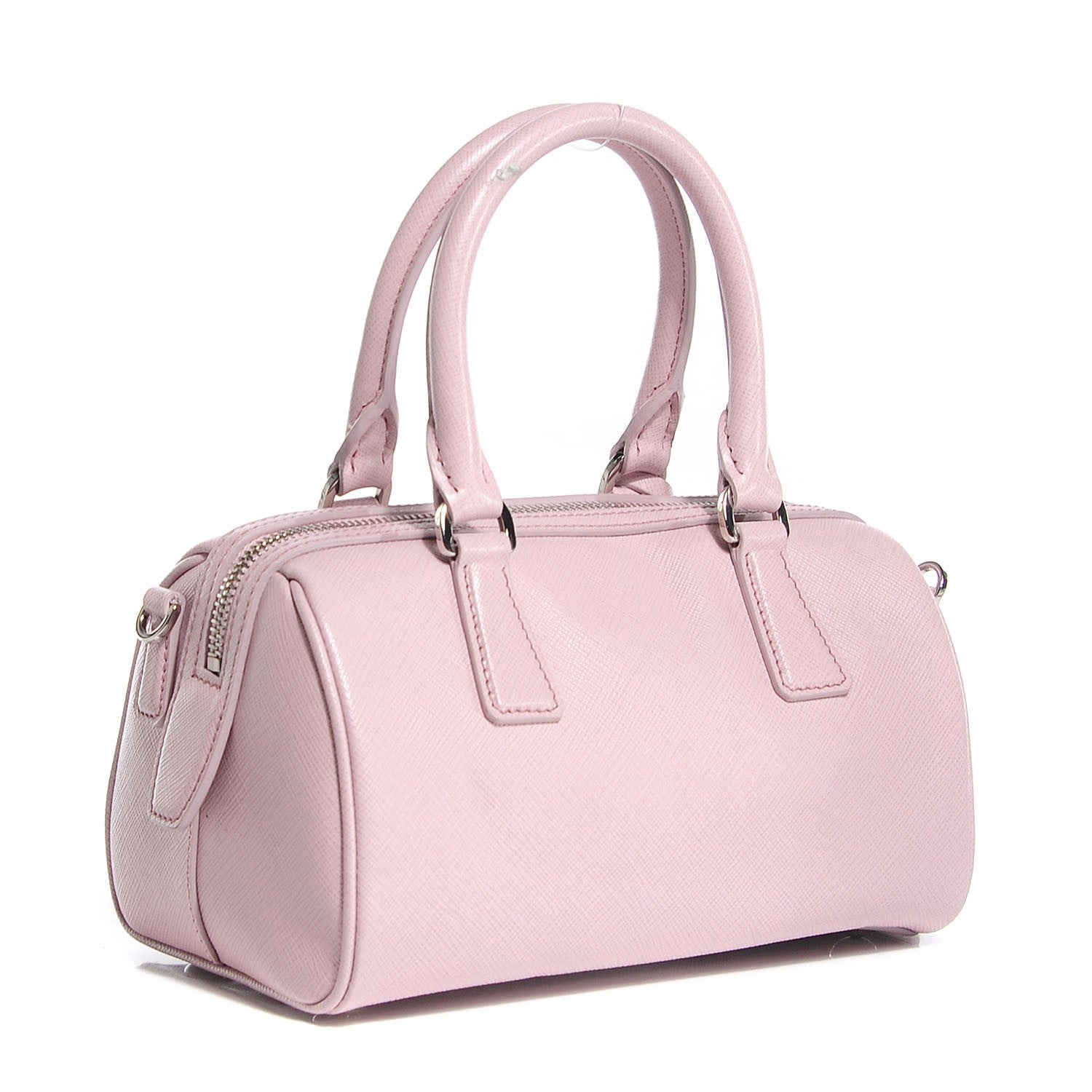 Prada Saffiano Lux Top Handle Crossbody Bag Mughetto 3 of 9