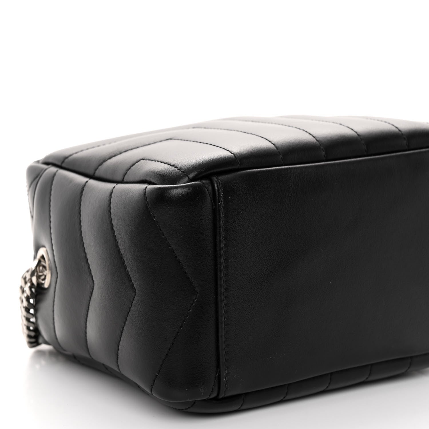 Saint Laurent Calfskin Y Quilted Monogram Small Loulou Bowling Bag Black 8 of 9
